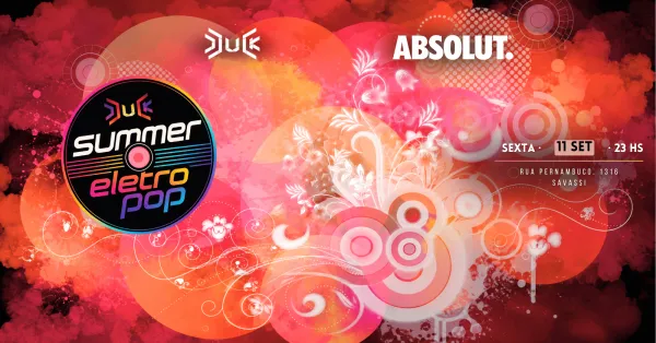 Absolut Apresenta Summer Eletropop no DDuck DClub em BH — Setembro 2026