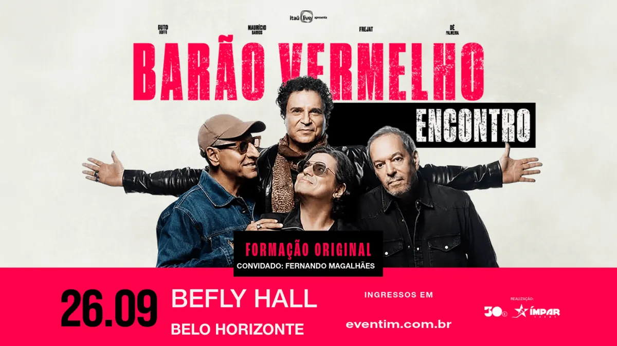 Barão Vermelho — Turnê Encontro em BH: 26/09/2026 no BeFly Hall