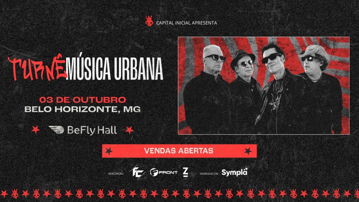 Capital Inicial em BH: Turnê Música Urbana no BeFly Hall em 03/10/2026