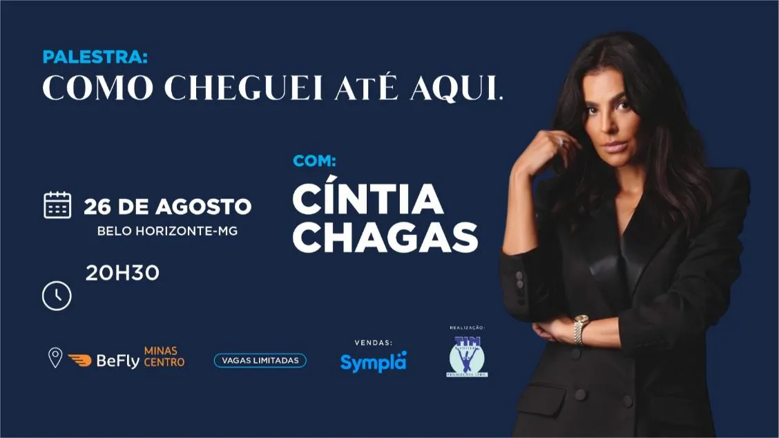Cíntia Chagas traz palestra motivadora a Belo Horizonte em agosto
