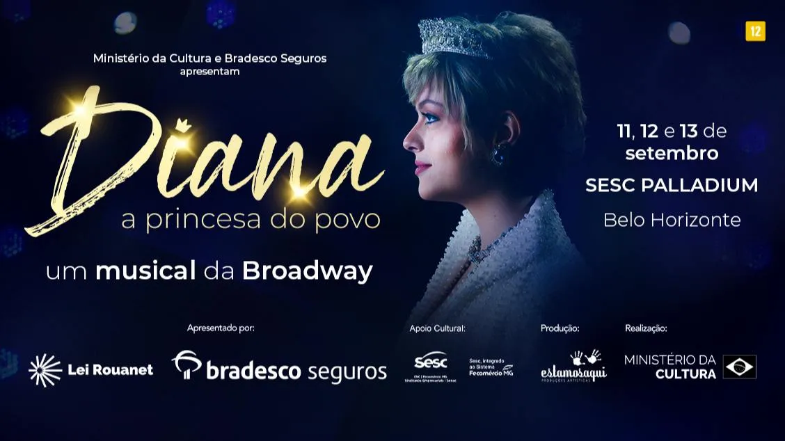 Diana, a Princesa do Povo chega ao Sesc Palladium em BH em setembro de 2026