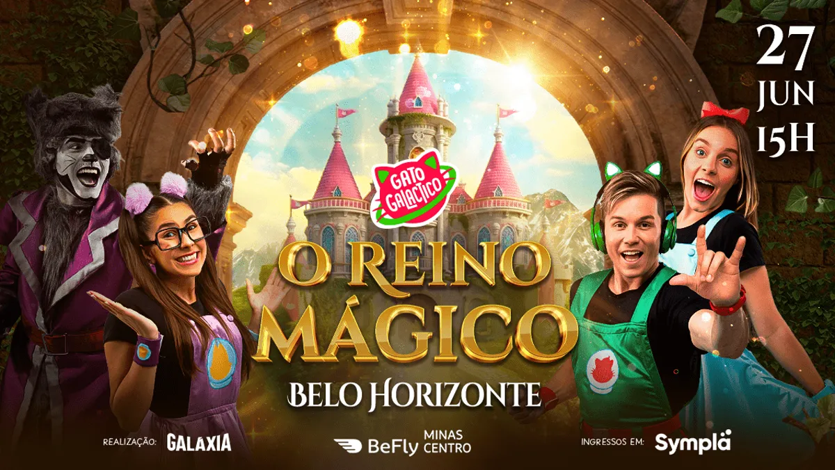 Gato Galactico em "O Reino Mágico" em BH: show no BeFly Minascentro em 27/06/2026