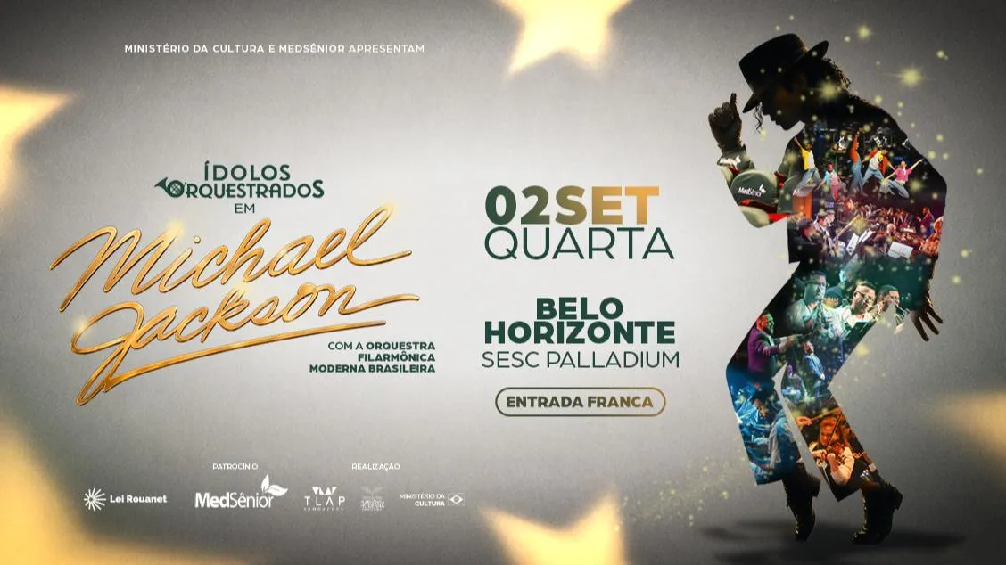 Ídolos Orquestrados: Michael Jackson com Orquestra Filarmônica Moderna Brasileira no Sesc Palladium