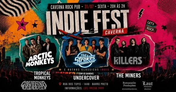 Indie Fest BH 2026: Arctic Monkeys, The Strokes, The Killers e mais no Mister Rock