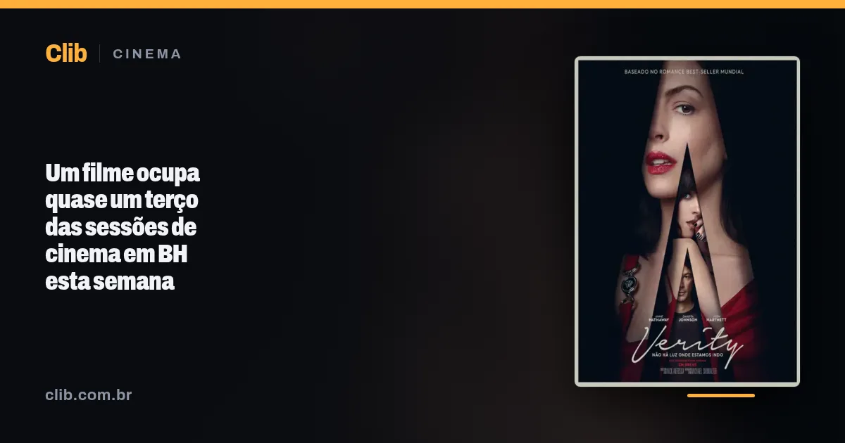 Um filme ocupa quase um terço das sessões de cinema em BH esta semana