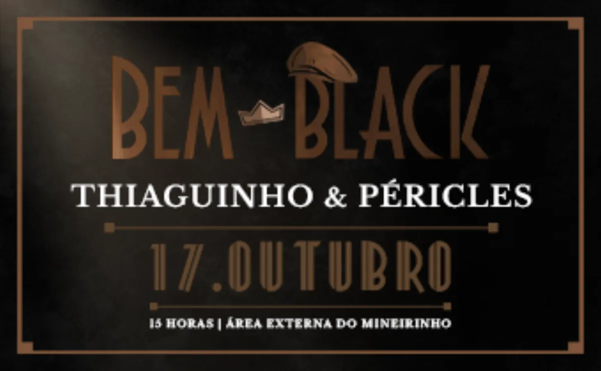 Thiaguinho e Péricles trazem turnê Bem Black ao Mineirinho neste sábado
