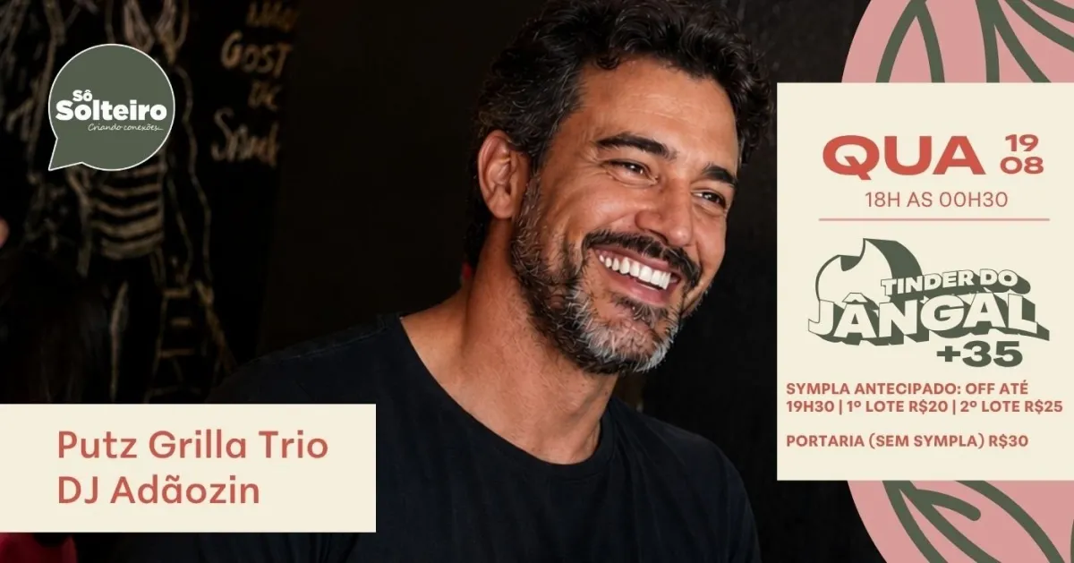 Tinder do Jângal 35 — Especial Só Solteiros agita BH em agosto de 2026