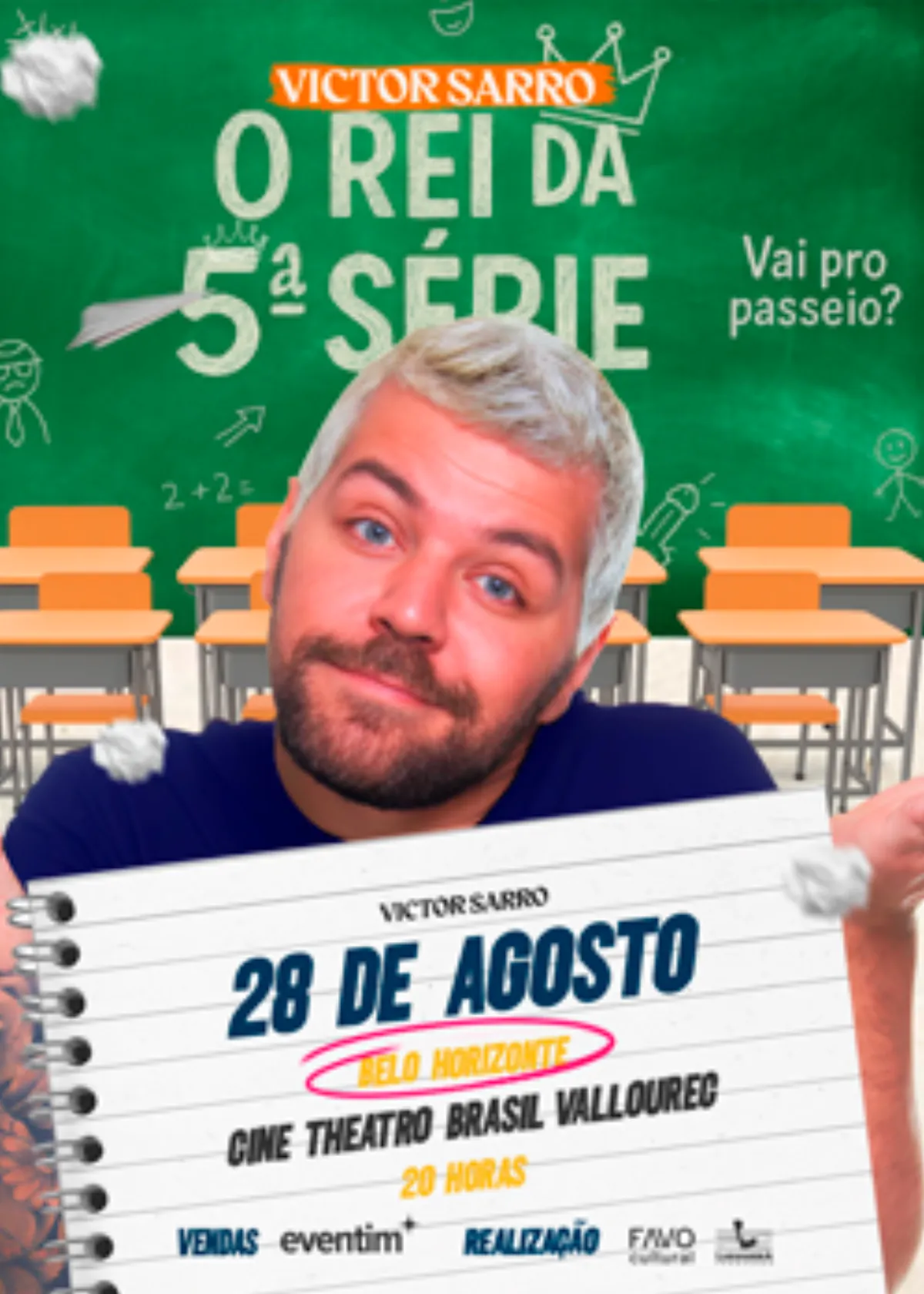 Victor Sarro — O Rei da 5ª Série chega ao Cine Theatro Brasil Vallourec em BH