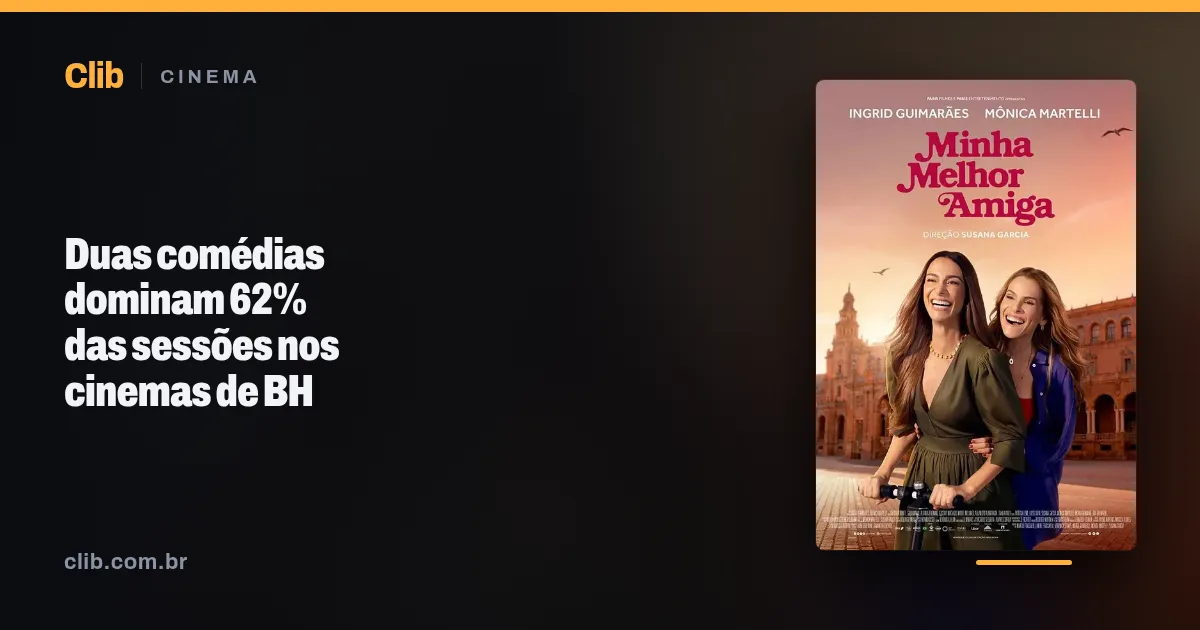 Duas comédias dominam 62% das sessões nos cinemas de BH