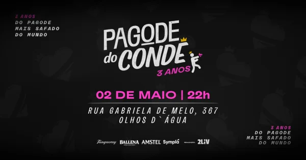 Pagode do Condé comemora 3 anos em BH com edição especial no sábado 02/05