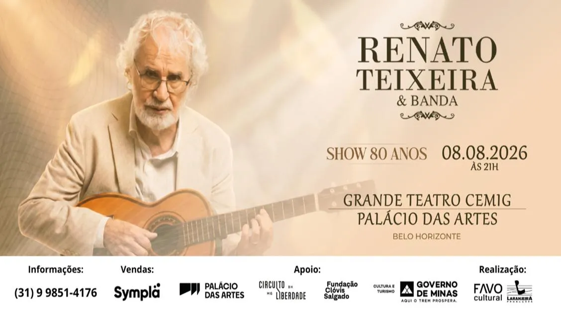 Renato Teixeira celebra 80 anos no Palácio das Artes