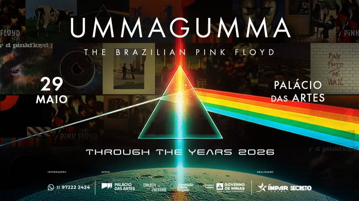 Ummagumma em BH: o melhor tributo brasileiro ao Pink Floyd no Palácio das Artes em 29/05/2026