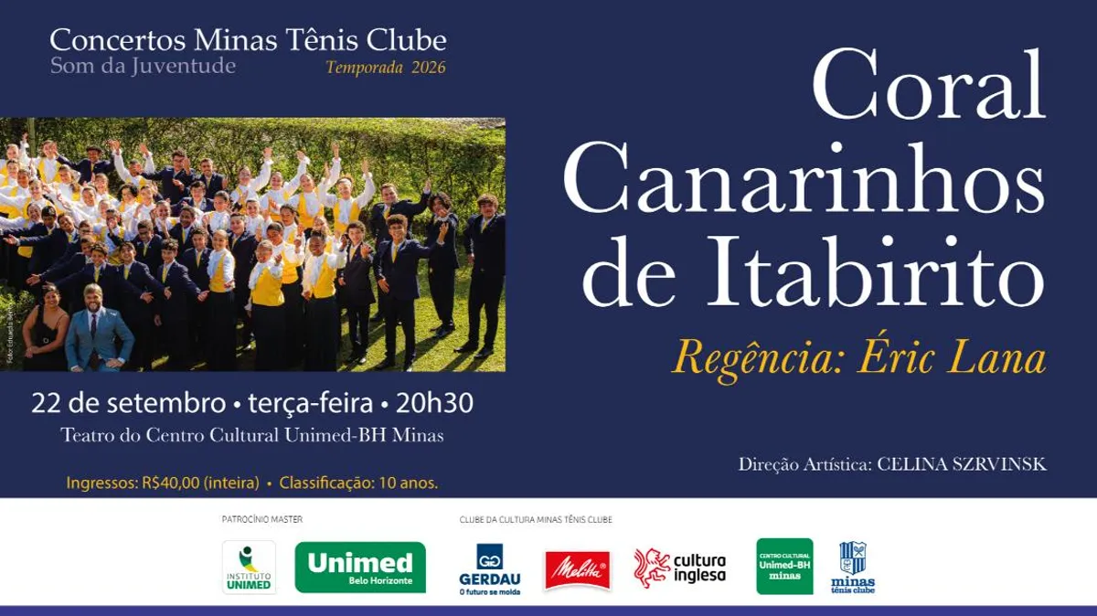 CONCERTOS MINAS TÊNIS CLUBE 2026 – CORAL CANARINHOS DE ITABIRITO