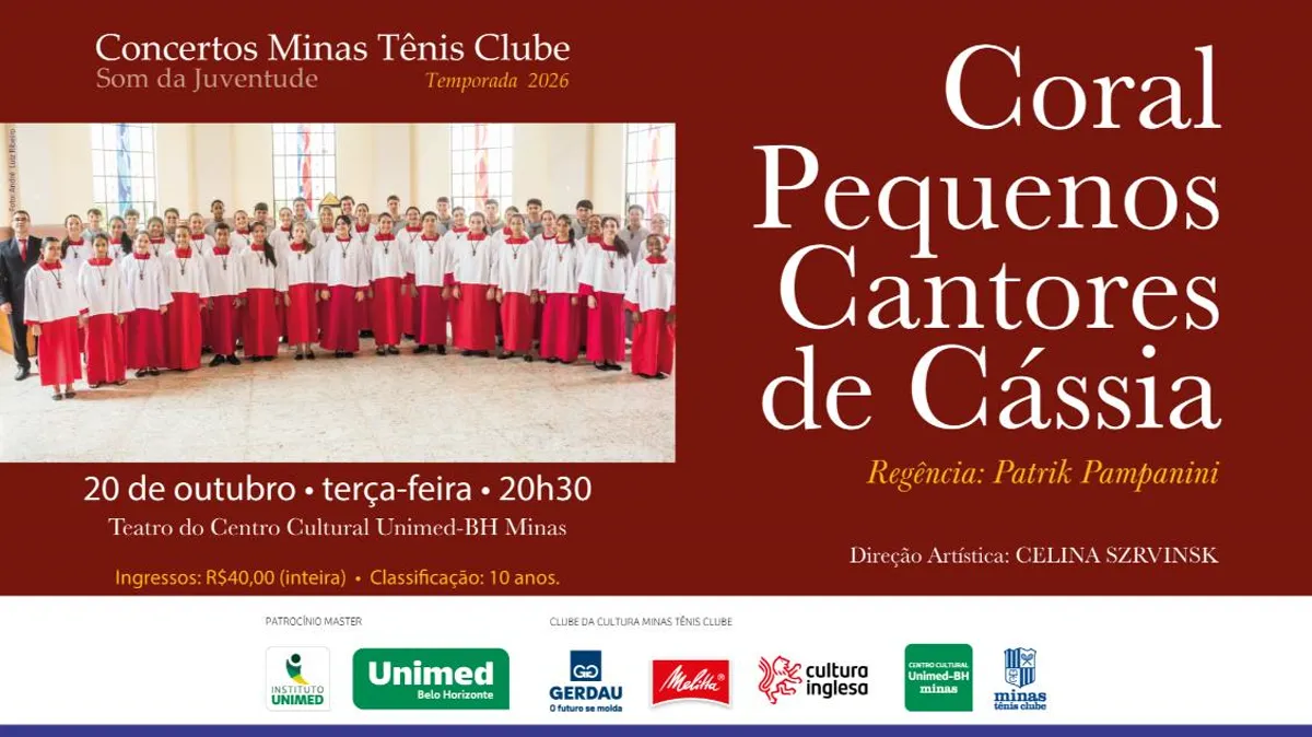 CONCERTOS MINAS TÊNIS CLUBE 2026 – CORAL PEQUENOS CANTORES DE CÁSSIA