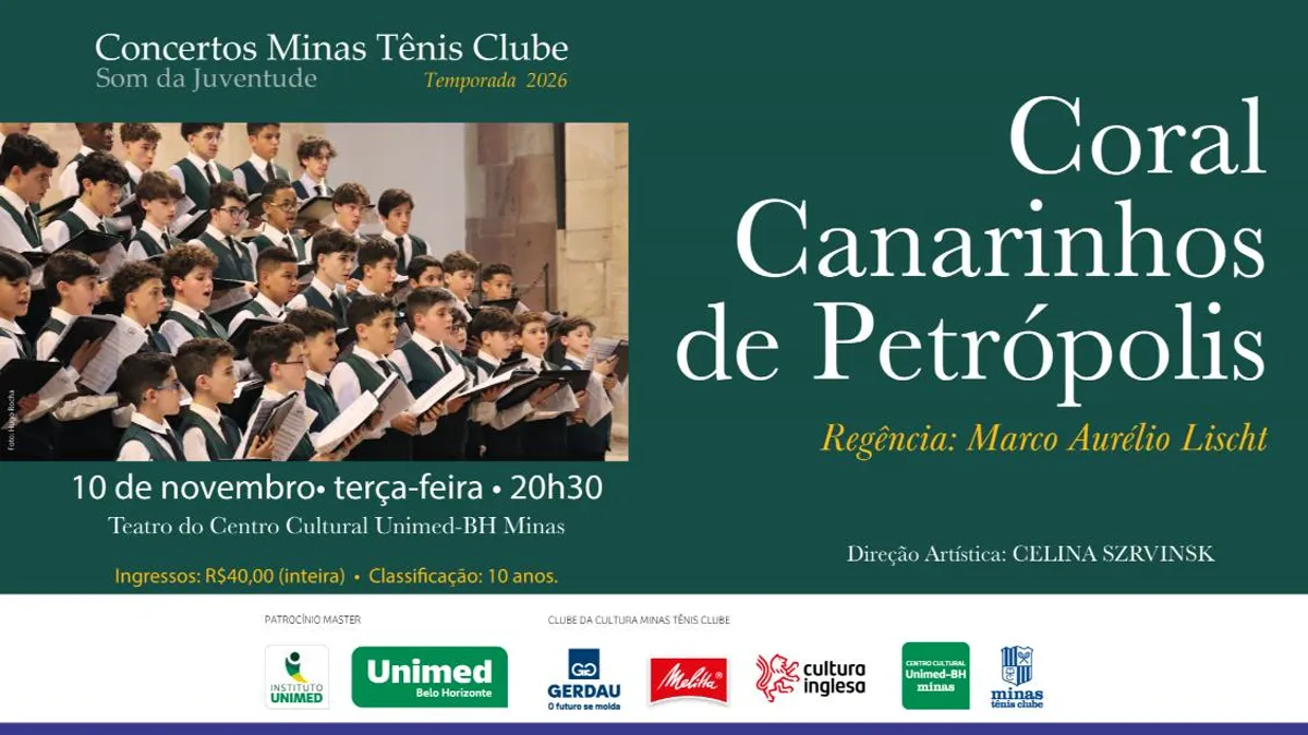CONCERTOS MINAS TÊNIS CLUBE 2026 – CORAL CANARINHOS DE PETRÓPOLIS