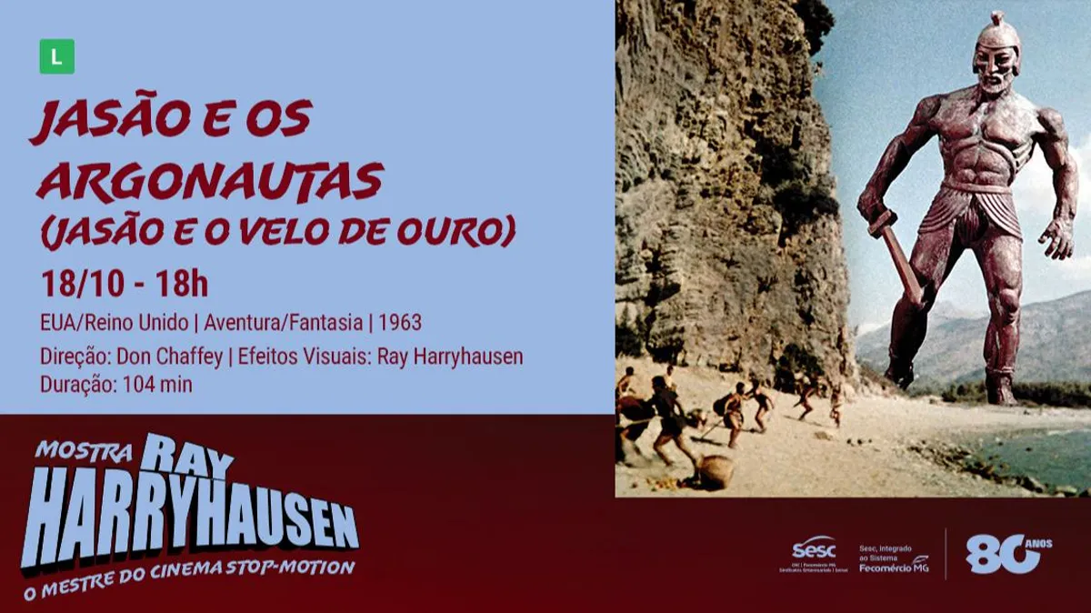 MOSTRA RAY HARRYHAUSEN – O MESTRE DO CINEMA STOP-MOTION: JASÃO E OS ARGONAUTAS (JASÃO E O VELO DE OURO)