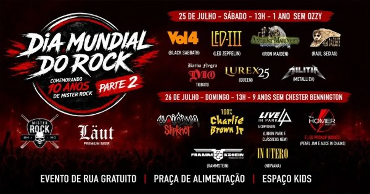 25 E 26 07 Dia Mundial Do Rock Parte 2 Iron Maiden Slipknot Queen Linkin Park Sabbath