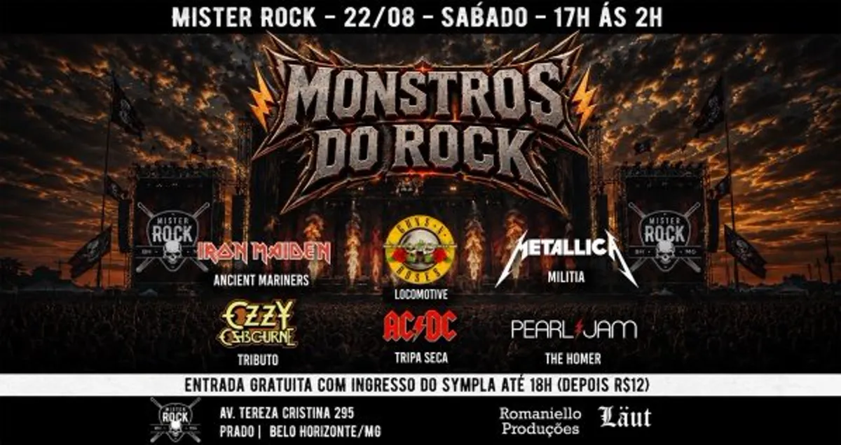 22/08 - Monstros do Rock - Iron Maiden, Metallica, Guns'Roses, Ozzy Osbourne, AC/DC e Pearl Jam