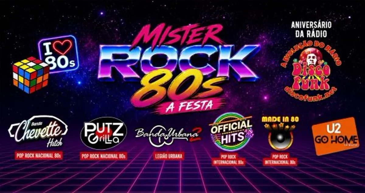 19/09 - Mister Rock 80s - A Festa: Putz Grilla, Made in 80, Chevette Hatch, Urbana 2, Official Hits