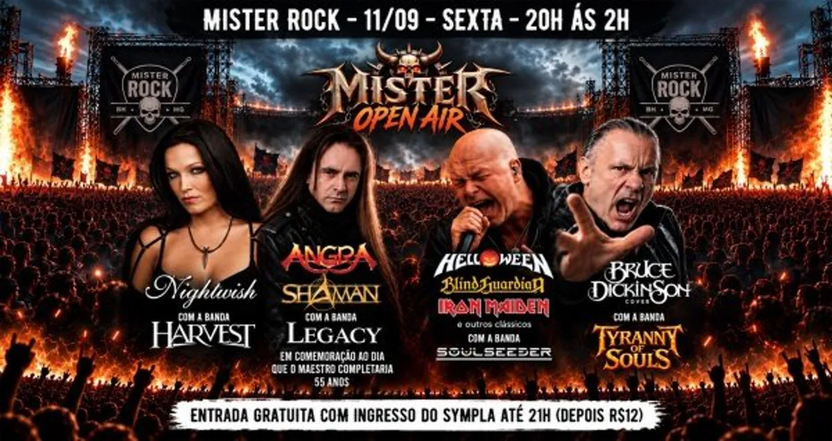 11 09 Mister Open Air Andre Matos Angra Nightwish Helloween Bruce Dickinson E Mais