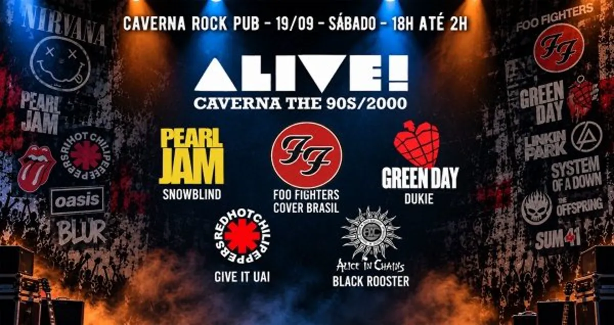 19.09 - Alive 90s/2000: Foo Fighters, Pearl Jam, Alice in Chains, Green Day e Red Hot Chilli Peppers