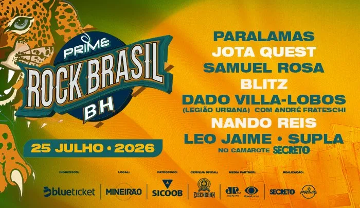 Prime Rock Brasil BH 2026 — festival de rock nacional no Mineirão