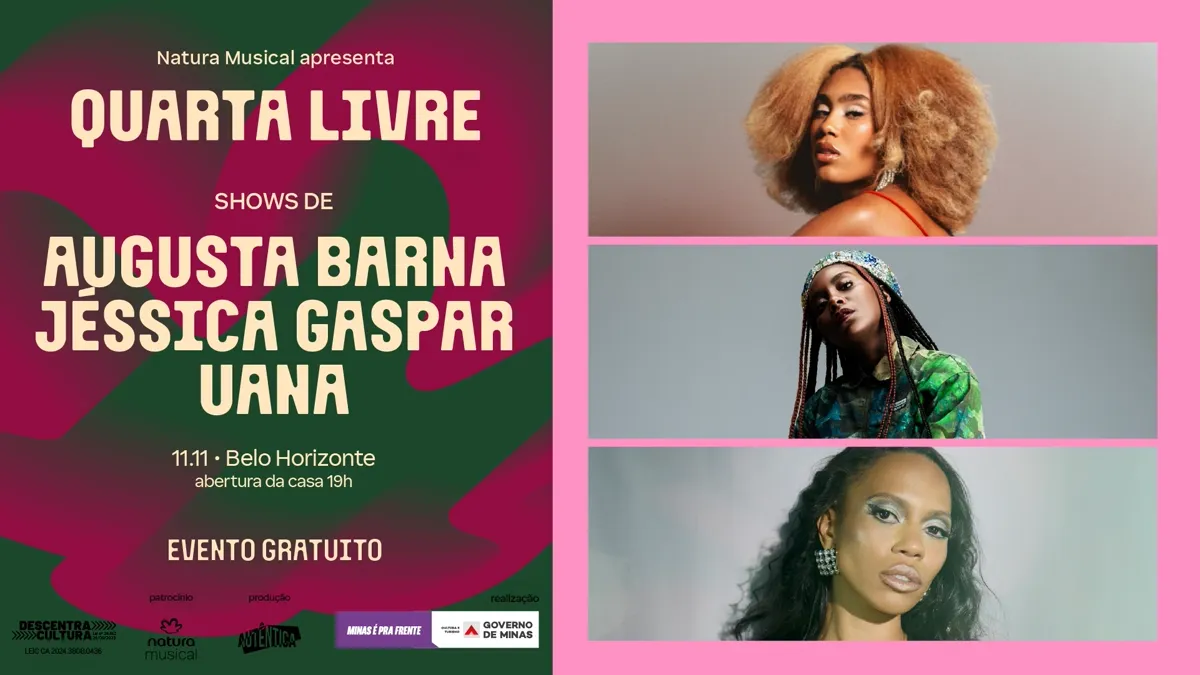 Quarta Livre Apresenta Augusta Barna | Jéssica Gaspar | Uana